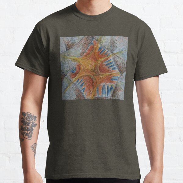 Sunny Sky watercolor and color pencil mandala art Classic T-Shirt
