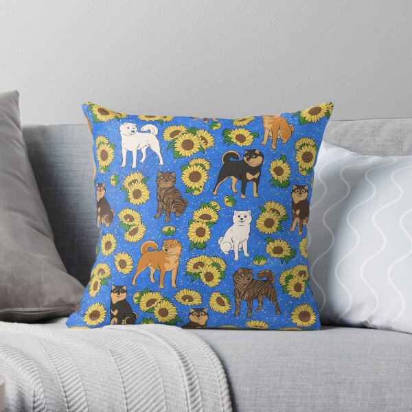 Full Body Hokkaido and Himawari Sunflowers Pattern (All-Over Print) Throw Pillow