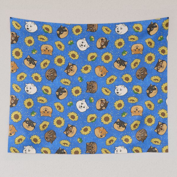 Item preview, Hokkaido Faces and Himawari Sunflowers Pattern (All-Over Print) designed and sold by HokkaidoHANA.