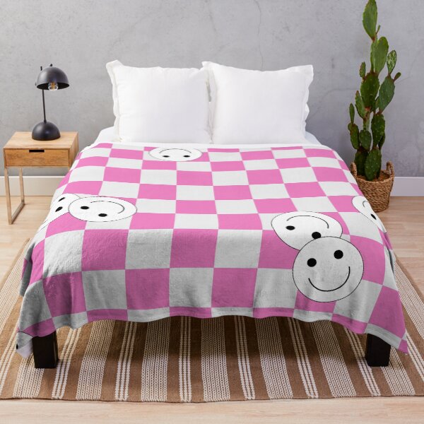 Item preview, Pink Checkered Smiley Face designed and sold by ingridtank.