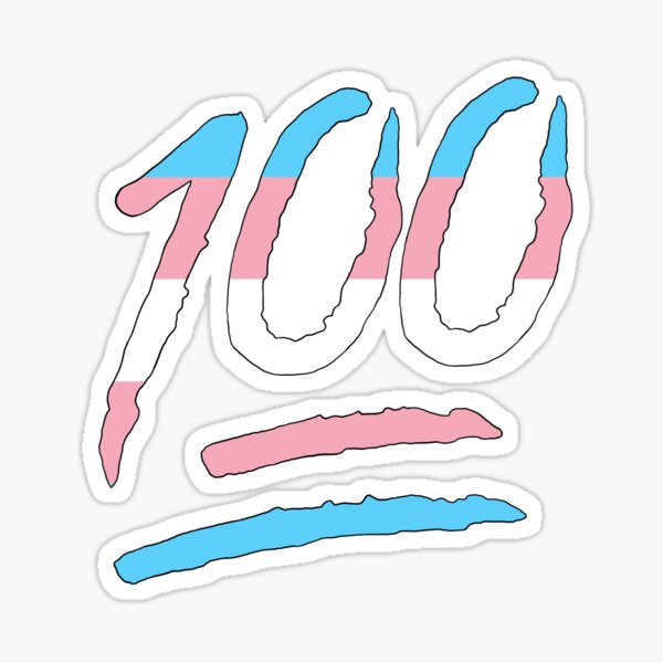 Pride 100 Emoji Trans Sticker For Sale By Gennyevans Redbubble 