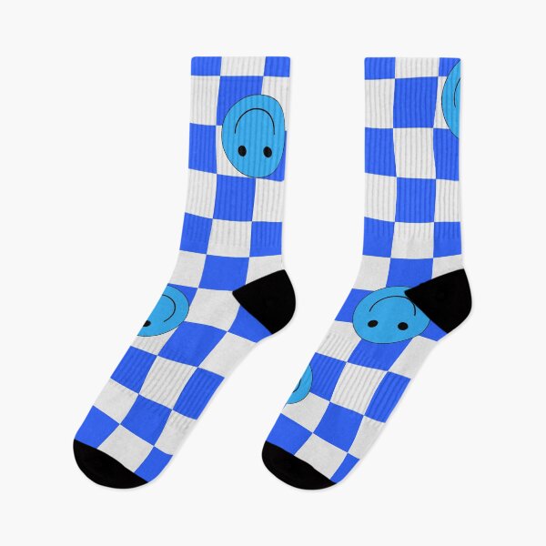Item preview, Blue Checkered Smiley Face designed and sold by ingridtank.