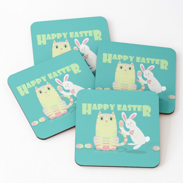 Item preview, HAPPY EASTER CAT AND BUNNY designed and sold by Jean Gregory Evans.