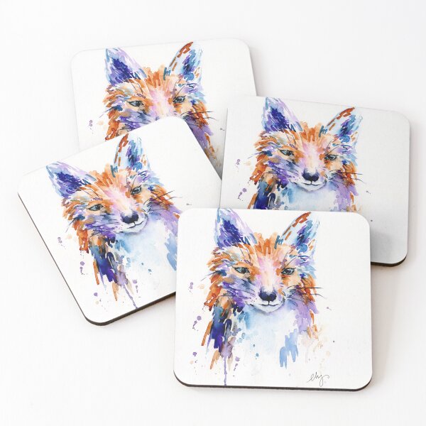 Item preview, Watercolor Abstract Fox Portrait designed and sold by cornercroft.