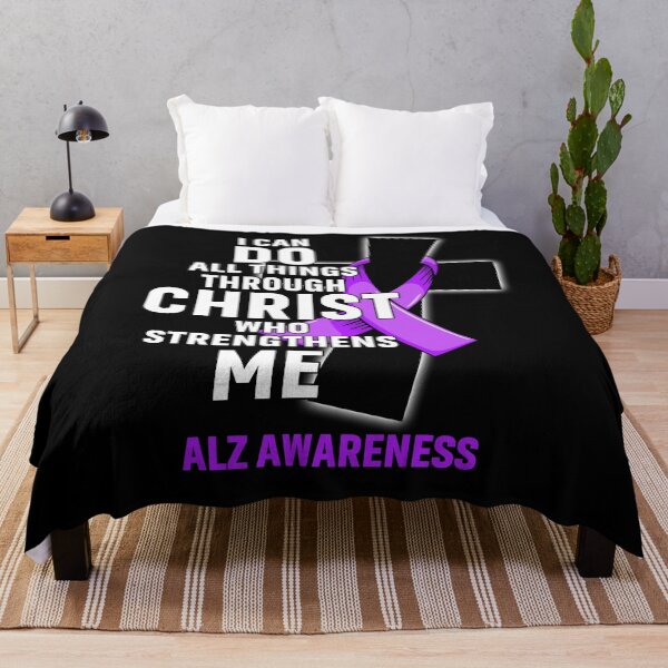 Item preview, I Can Do All Things Through Christ Who Strengthens Me ALZ Awareness designed and sold by Hatjar.