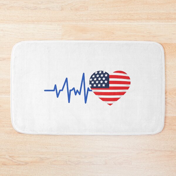 Item preview, HEARTBEAT AMERICA AMERICAN USA  FLAG ECG GIFT IDEA designed and sold by melshirt-shop.