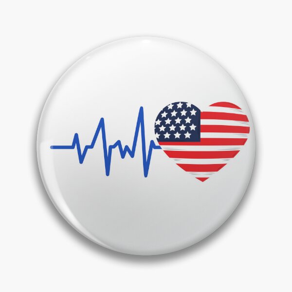 Item preview, HEARTBEAT AMERICA AMERICAN USA  FLAG ECG GIFT IDEA designed and sold by melshirt-shop.