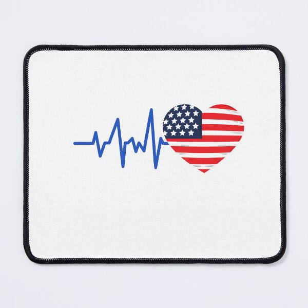 Item preview, HEARTBEAT AMERICA AMERICAN USA  FLAG ECG GIFT IDEA designed and sold by melshirt-shop.