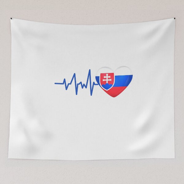 Item preview, HEARTBEAT SLOVAKIA  FLAG ECG GIFT IDEA designed and sold by melshirt-shop.