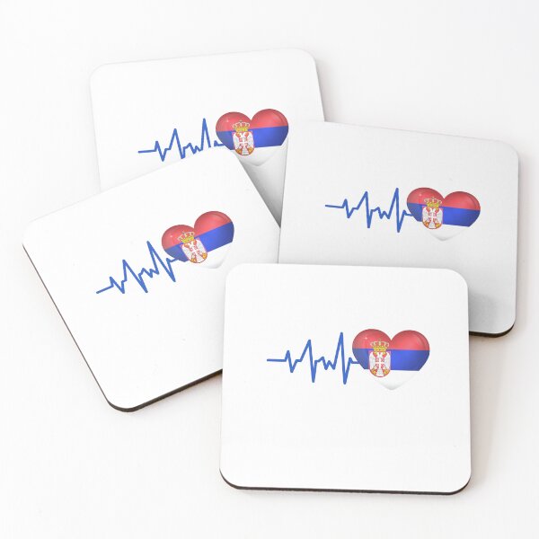 Item preview, HEARTBEAT SERBIA  FLAG ECG GIFT IDEA designed and sold by melshirt-shop.