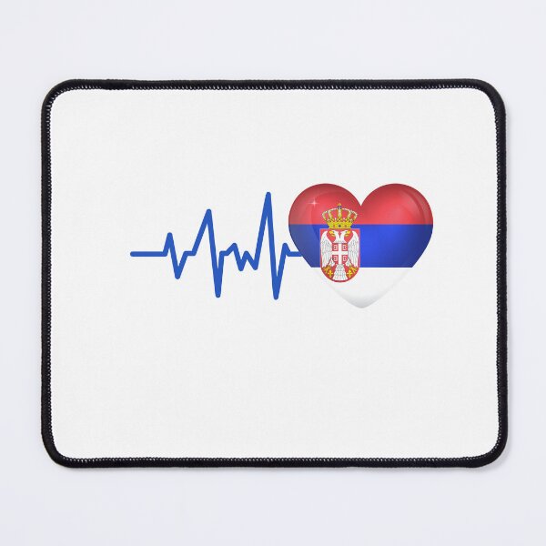 Item preview, HEARTBEAT SERBIA  FLAG ECG GIFT IDEA designed and sold by melshirt-shop.