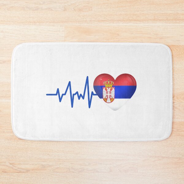 Item preview, HEARTBEAT SERBIA  FLAG ECG GIFT IDEA designed and sold by melshirt-shop.