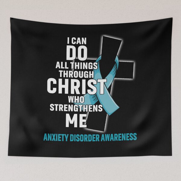 Item preview, I Can Do All Things Through Christ Who Strengthens Me Anxiety Disorder Awareness designed and sold by Hatjar.