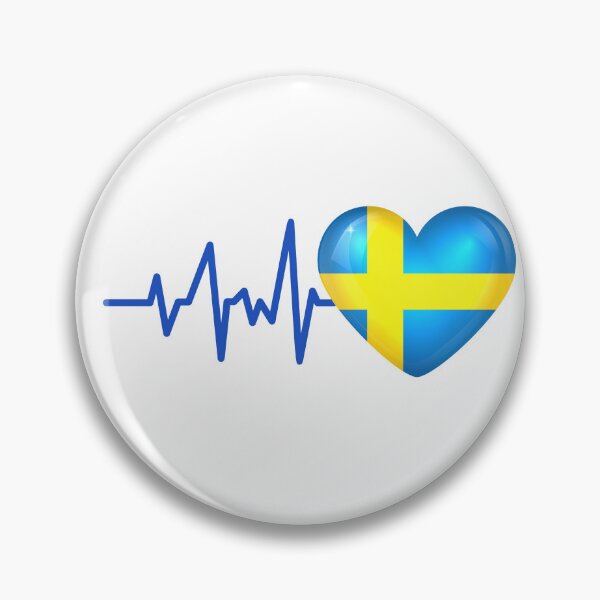 Item preview, HEARTBEAT SWEDEN FLAG ECG GIFT IDEA designed and sold by melshirt-shop.