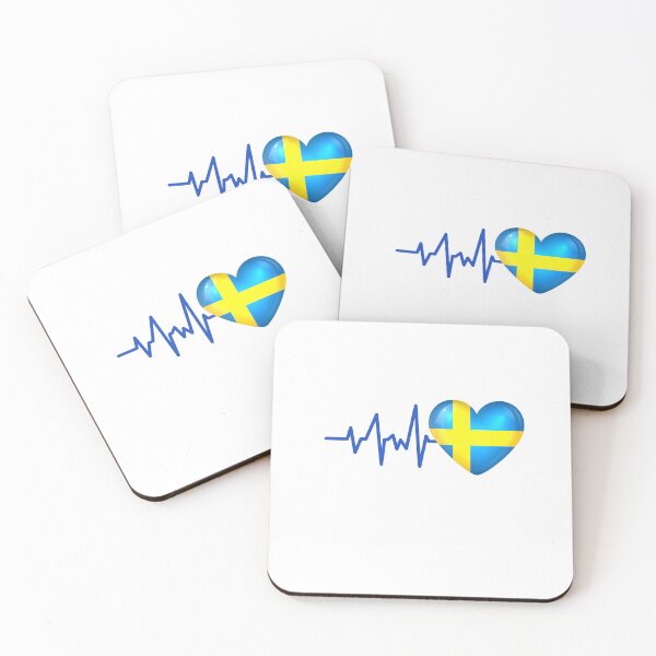 Item preview, HEARTBEAT SWEDEN FLAG ECG GIFT IDEA designed and sold by melshirt-shop.