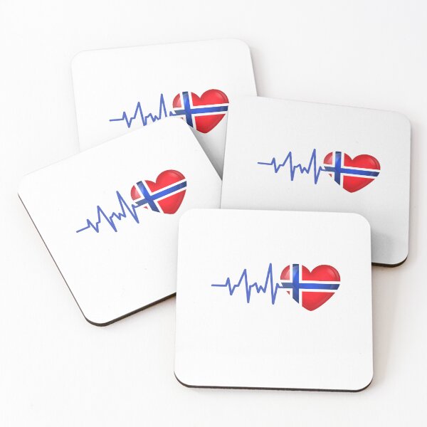 Item preview, HEARTBEAT NORWAY NORWEGIAN FLAG ECG GIFT IDEA designed and sold by melshirt-shop.