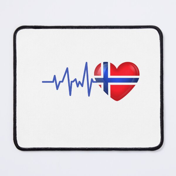 Item preview, HEARTBEAT NORWAY NORWEGIAN FLAG ECG GIFT IDEA designed and sold by melshirt-shop.