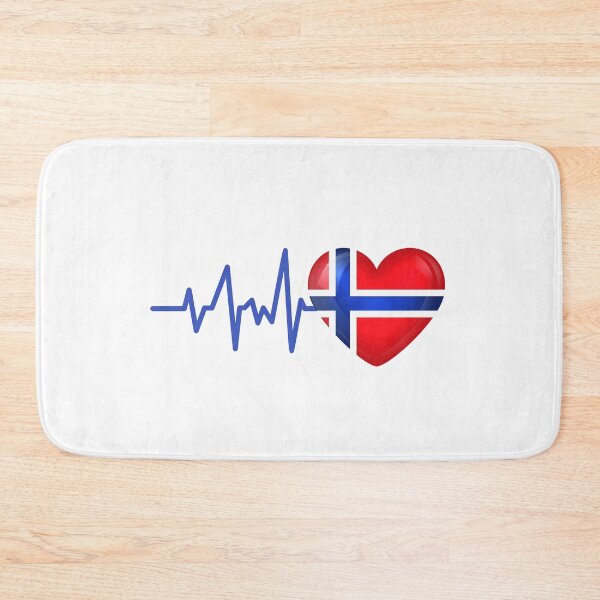 Item preview, HEARTBEAT NORWAY NORWEGIAN FLAG ECG GIFT IDEA designed and sold by melshirt-shop.