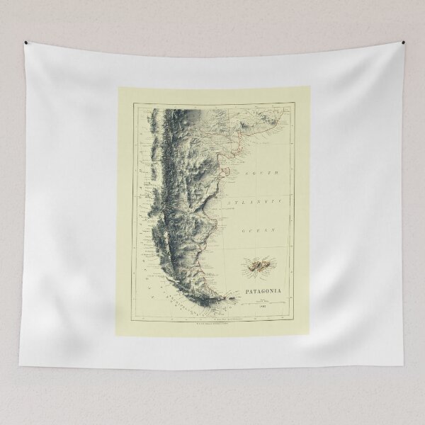Item preview, 1892 Patagonia in Argentina and Chile Relief Map 3D digitally-rendered designed and sold by ThinkAboutMaps.