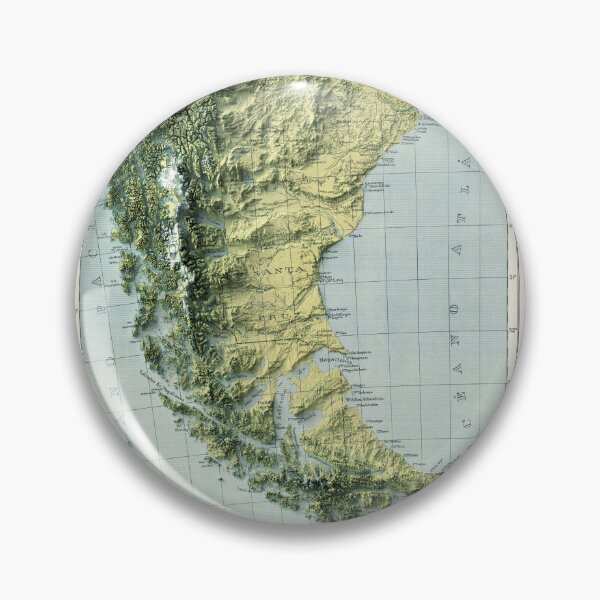 Item preview, 1941 Patagonia in Argentina and Chile Relief Map 3D digitally-rendered designed and sold by ThinkAboutMaps.