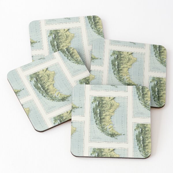 Item preview, 1941 Patagonia in Argentina and Chile Relief Map 3D digitally-rendered designed and sold by ThinkAboutMaps.
