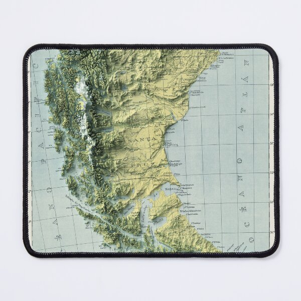 Item preview, Mapa en relieve 3D de la Patagonia en Argentina y Chile de 1941, renderizado digitalmente designed and sold by ThinkAboutMaps.