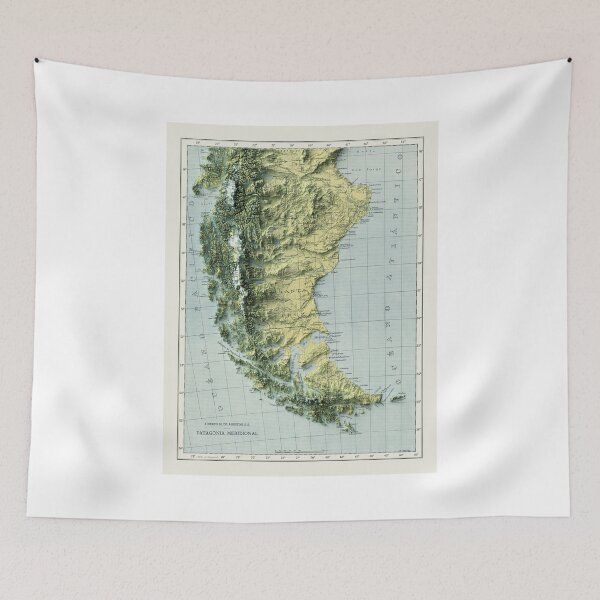 Item preview, 1941 Patagonia in Argentina and Chile Relief Map 3D digitally-rendered designed and sold by ThinkAboutMaps.
