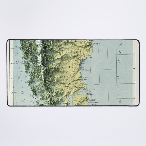 Item preview, 1941 Patagonia in Argentina and Chile Relief Map 3D digitally-rendered designed and sold by ThinkAboutMaps.