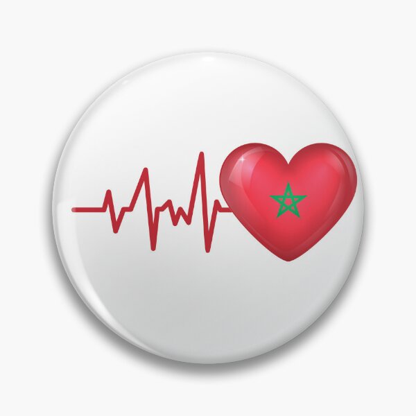 Item preview, HEARTBEAT MOROCCO MAROC FLAG ECG GIFT IDEA designed and sold by melshirt-shop.
