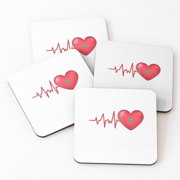 Item preview, HEARTBEAT MOROCCO MAROC FLAG ECG GIFT IDEA designed and sold by melshirt-shop.