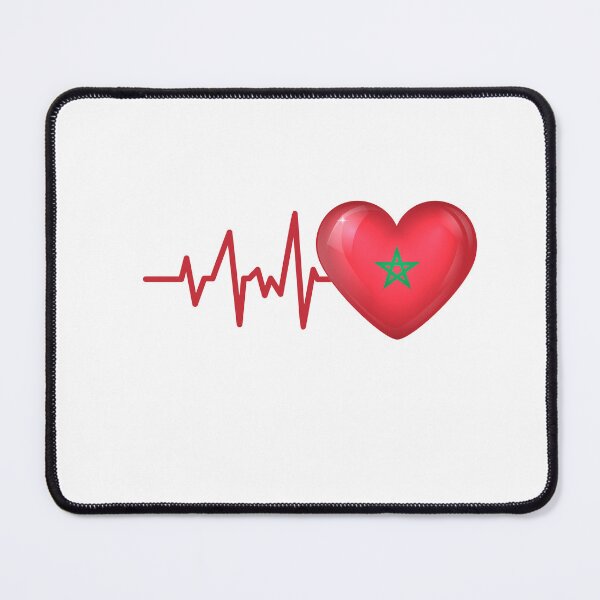 Item preview, HEARTBEAT MOROCCO MAROC FLAG ECG GIFT IDEA designed and sold by melshirt-shop.