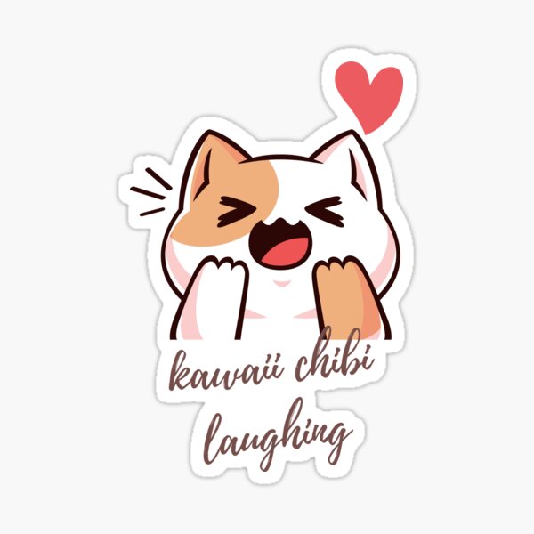 Cute Kawaii Laughs Sticker