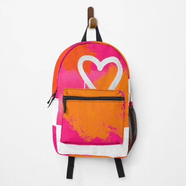 Item preview, Preppy Pink and orange heart abstract designed and sold by mollsdesignss.