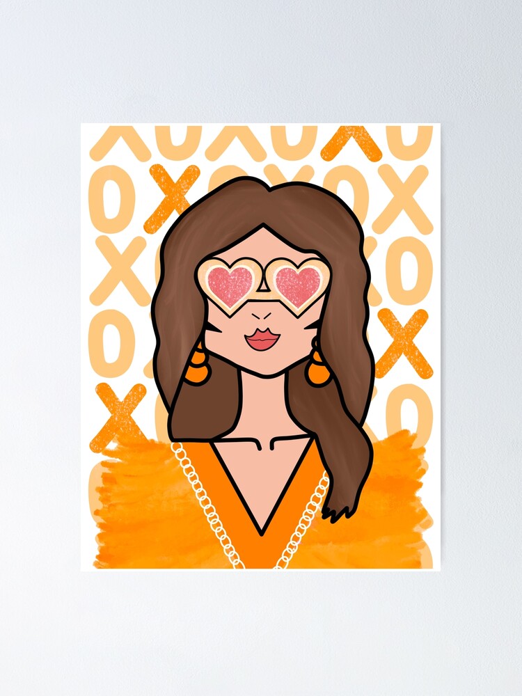 Poster for Sale mit Adrettes orange funky Mädchen von mollsdesignss
