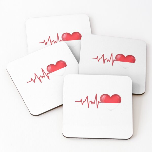 Item preview, HEARTBEAT MONACO FLAG ECG GIFT IDEA designed and sold by melshirt-shop.