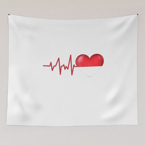 Item preview, HEARTBEAT MONACO FLAG ECG GIFT IDEA designed and sold by melshirt-shop.