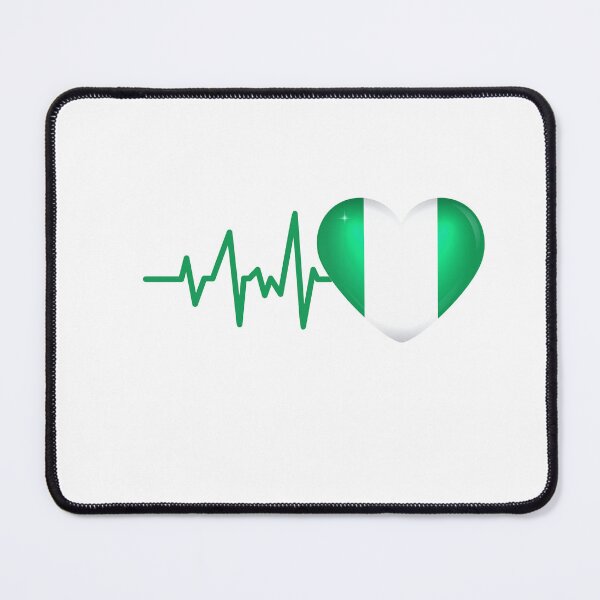 Item preview, HEARTBEAT NIGERIAN FLAG ECG GIFT IDEA designed and sold by melshirt-shop.