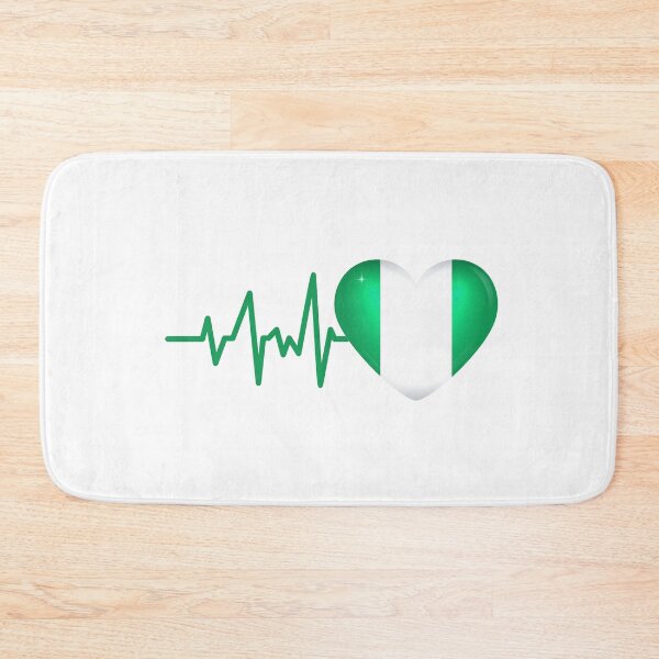 Item preview, HEARTBEAT NIGERIAN FLAG ECG GIFT IDEA designed and sold by melshirt-shop.
