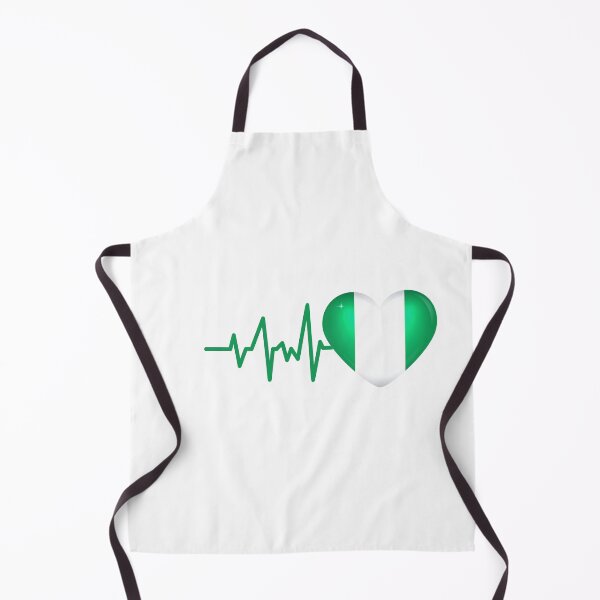 Item preview, HEARTBEAT NIGERIAN FLAG ECG GIFT IDEA designed and sold by melshirt-shop.