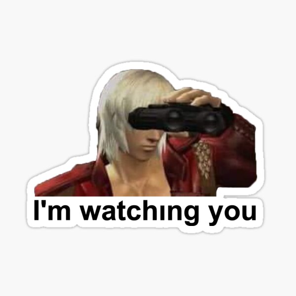 I'm watching you - Dante with binoculars funny meme Sticker