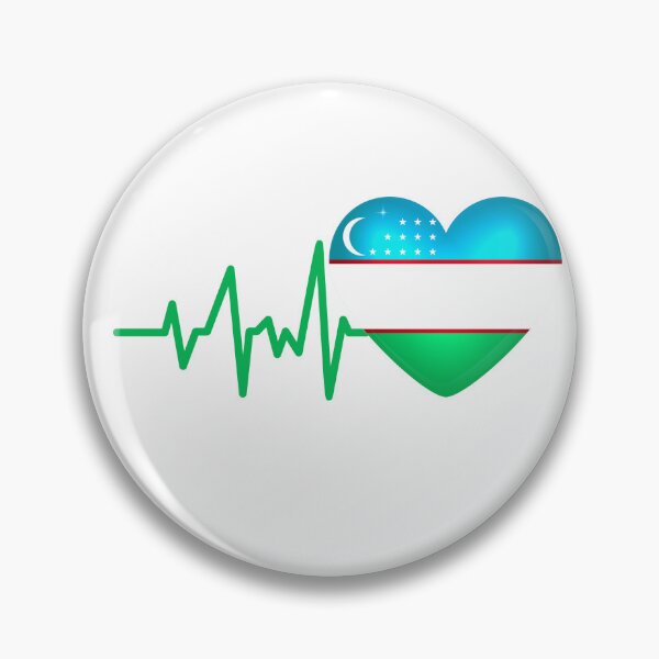 Item preview, HEARTBEAT UZBEKISTAN FLAG ECG GIFT IDEA designed and sold by melshirt-shop.