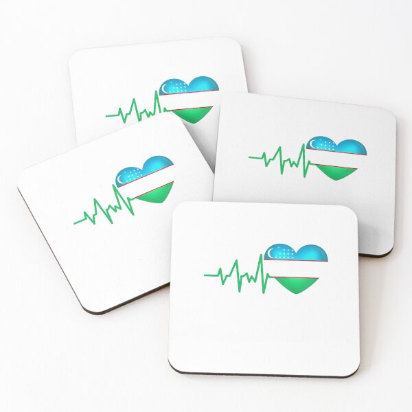 Item preview, HEARTBEAT UZBEKISTAN FLAG ECG GIFT IDEA designed and sold by melshirt-shop.