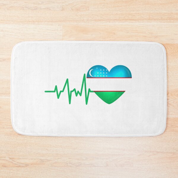 Item preview, HEARTBEAT UZBEKISTAN FLAG ECG GIFT IDEA designed and sold by melshirt-shop.