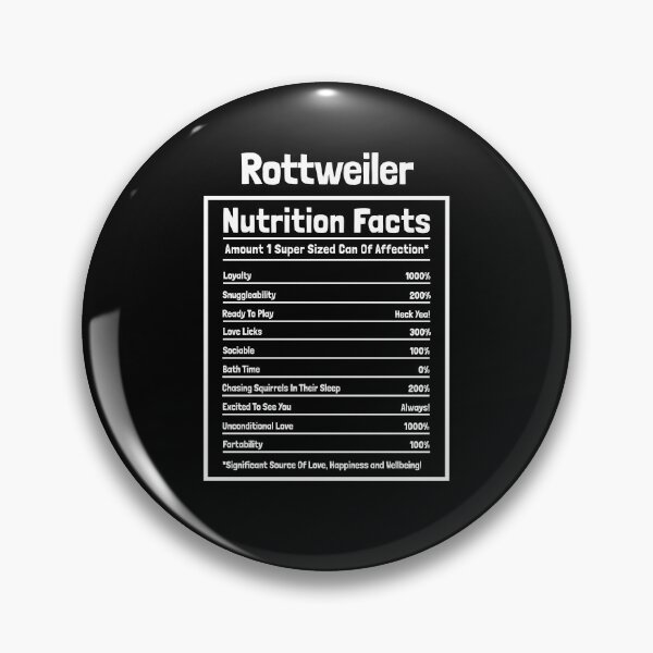 Item preview, Rottweiler Nutrition Facts Funny Dog Gift designed and sold by Guarddogdrive.