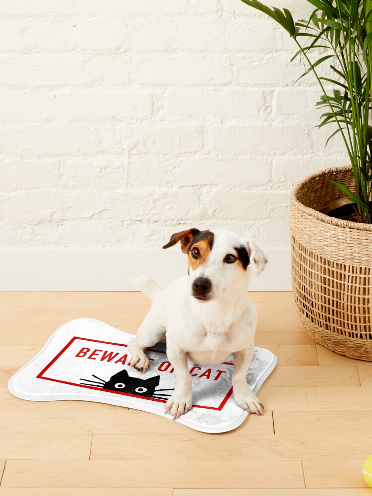 Pet Bowl Mat for Dog Owners, Funny Decorative Design Beware