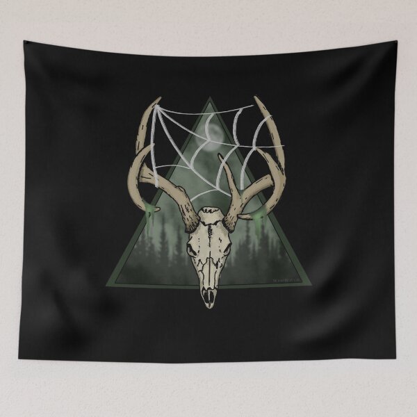 Item preview, Deer Skull With Forest Background designed and sold by WiseWitch.