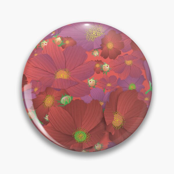 Artikelvorschau, Tossed Burnished Rose and Violet Cosmos Half-Drop Repeat 5748 entworfen und verkauft von Art in My Loft.