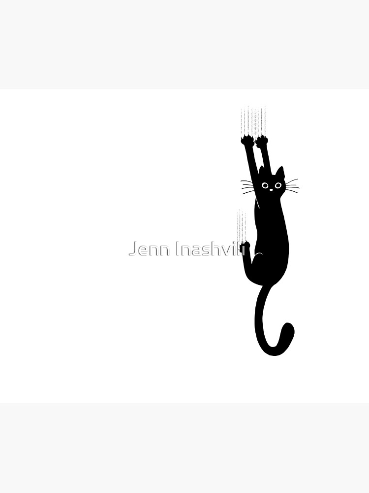 Thumbnail 6 of 6, Pet Blanket, Black Cat Holding On designed and sold by Jenn Inashvili.