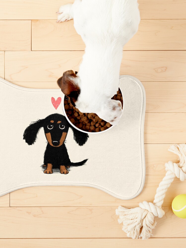 Black and Tan Dachshund with Heart, Cute Cartoon Wiener Dog Bath Mat for  Sale by Jenn Inashvili