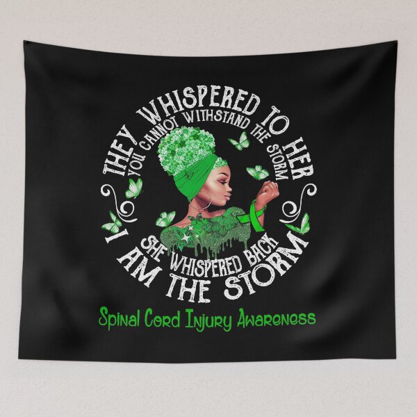 Item preview, Black Girl Fighter Strong I Am The Storm Spinal Cord Injury Awareness designed and sold by Mnrshirley.